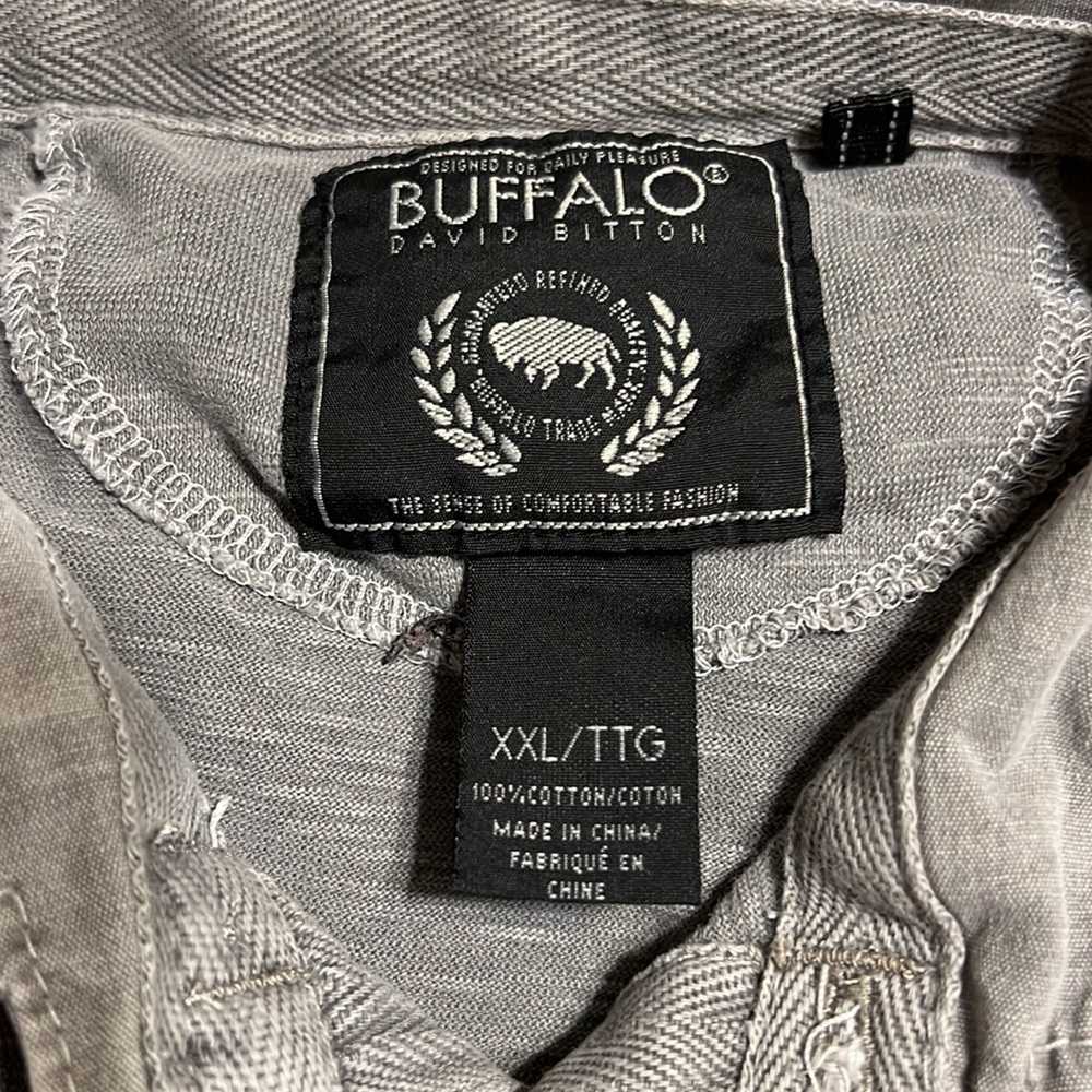Buffalo David Bitton gray cotton polo shirt Size XXL - Picture 6 of 12